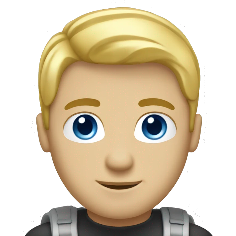 Male coder featuring a laptop. He has blonde hair, blue eyes, white skin. emoji