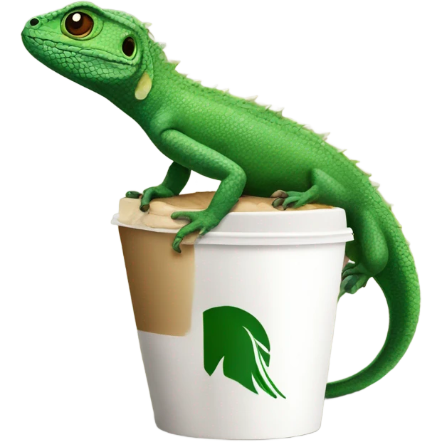 lizard with starbucks emoji