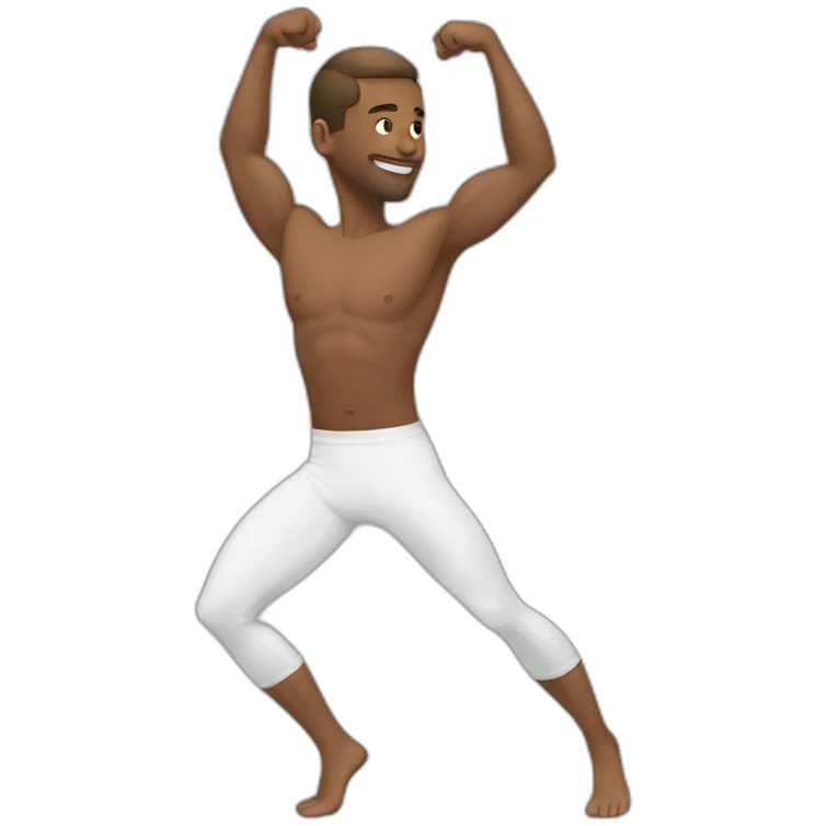 white Men stretching emoji