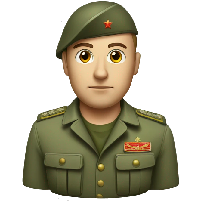 realistic ussr soldier serious with military takes emoji