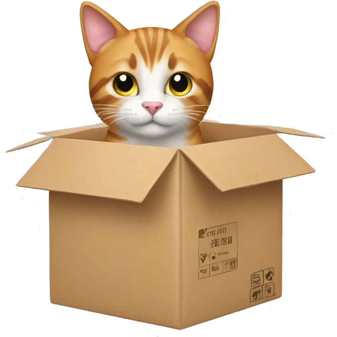 cat and delivery emoji
