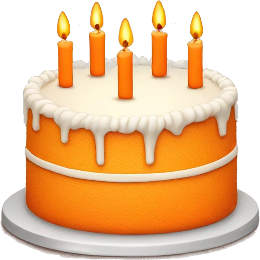 orange birthday cake with candles in a circle emoji