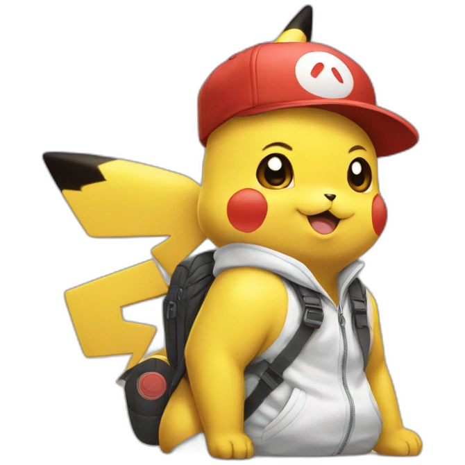 Pikachu avec sacha emoji