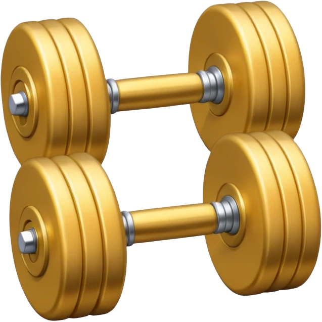 A simple dumbbell with two round weights, symbolizing fitness and strength. Minimal details, flat colors, emoji-like design. emoji