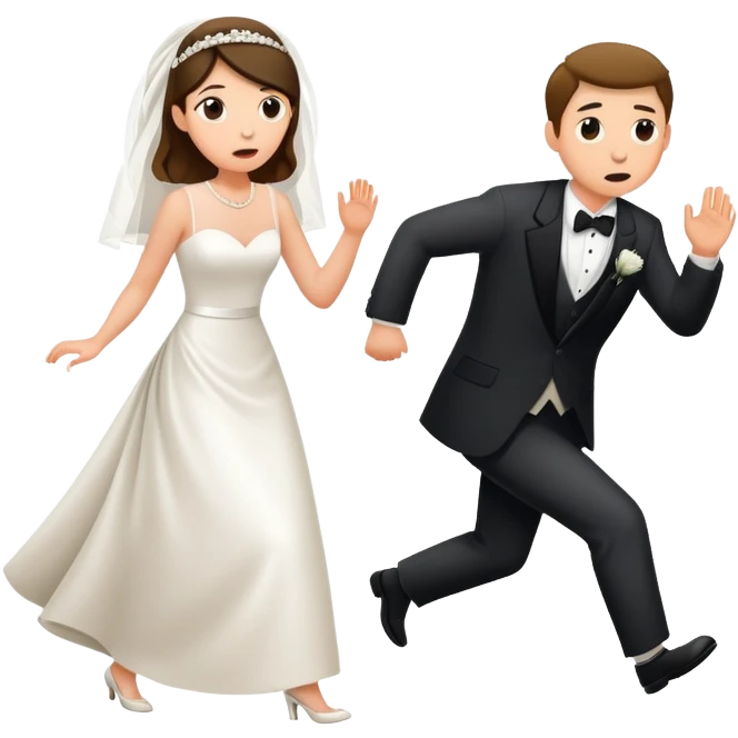 A person sneaking into a wedding, uninvited guest with funny expression emoji