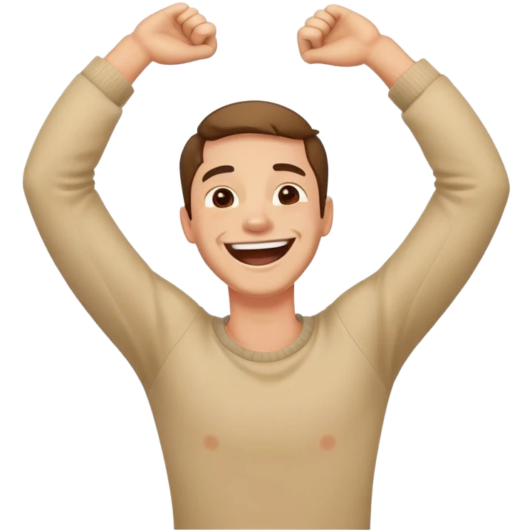 Guy holding neck with both arms anglely laughing  emoji