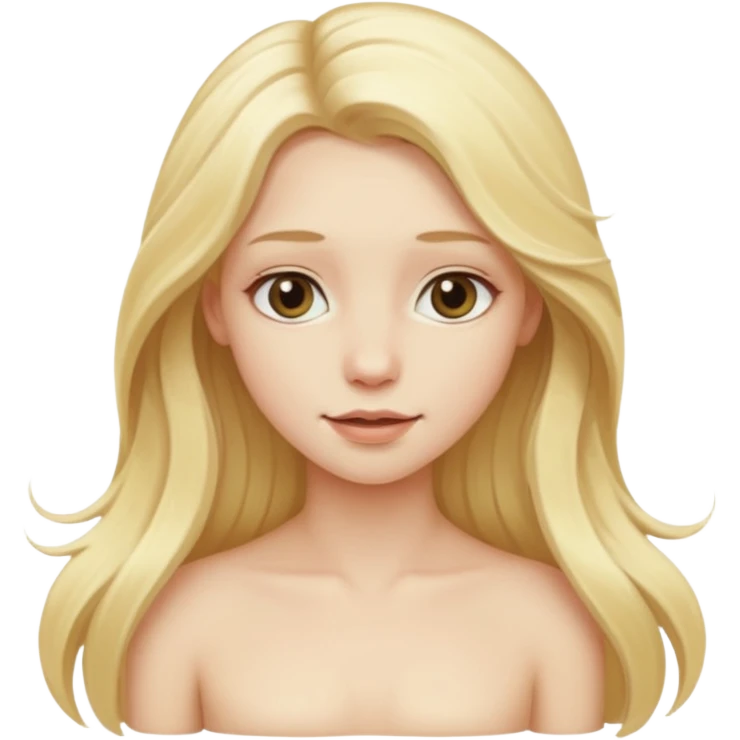 Boobs out naked blonde girl long hair emoji