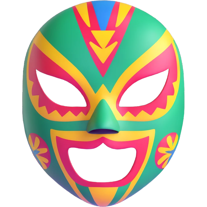 luchador ski mask, colorful mexican wrestling mask emoji