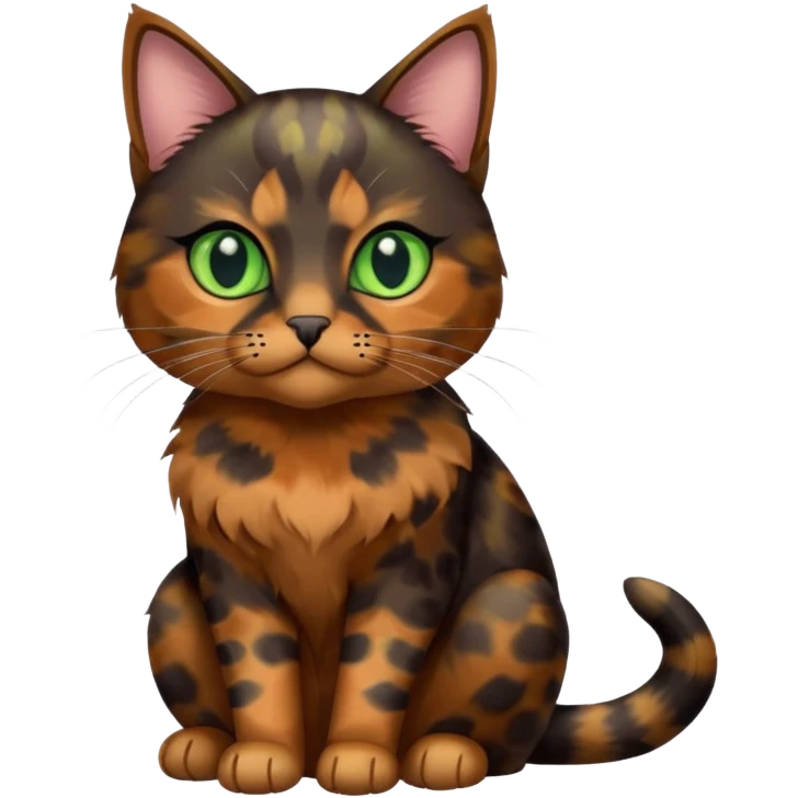 dark tortoiseshell cat pastel green eyes emoji