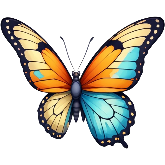 butterfly with a broken and cracked wing emoji