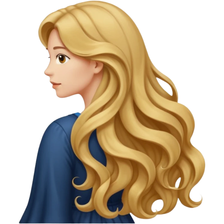 long hair woman back emoji