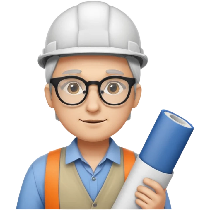 an architect with a rolled-up plan emoji