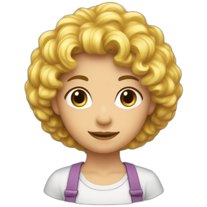 Fillecheveux châtains emoji
