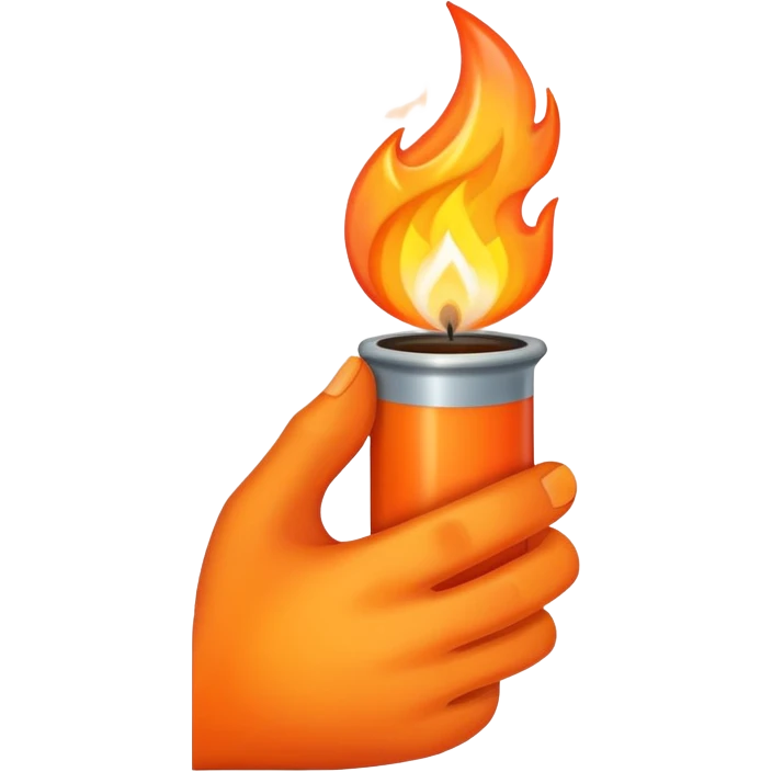 Hand holding flame  emoji