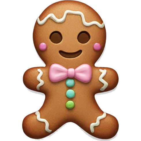 Pastel gingerbread man emoji