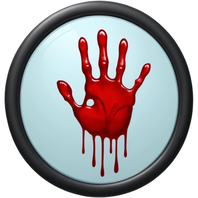 bathroom mirror blood handprint  emoji