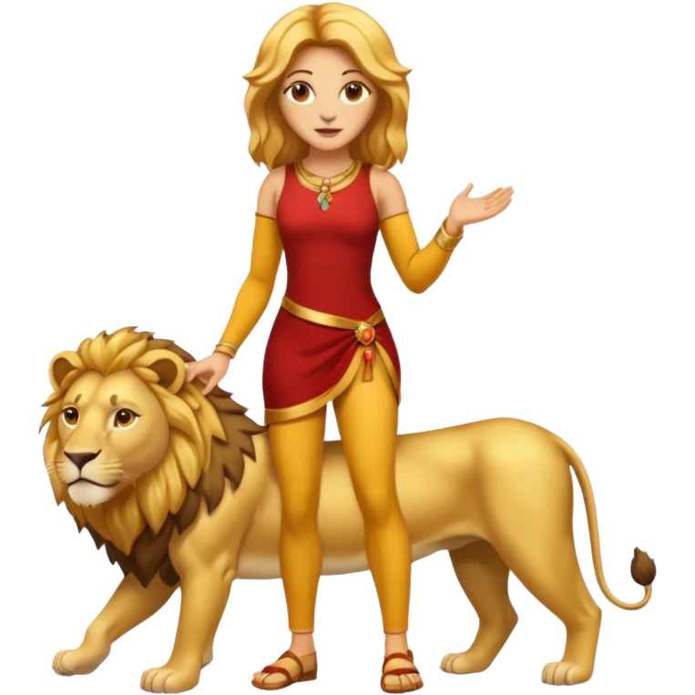 High resolution of a full body women lion emoji