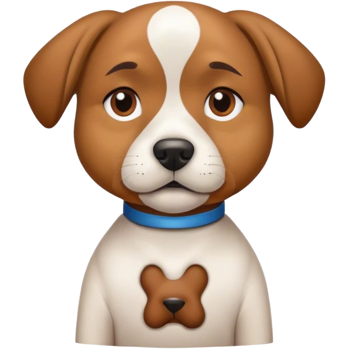 odd looking dog with a t shirt on emoji