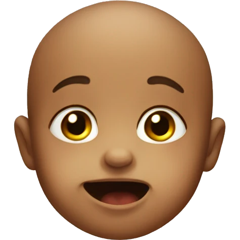 A baby giving a weird face emoji