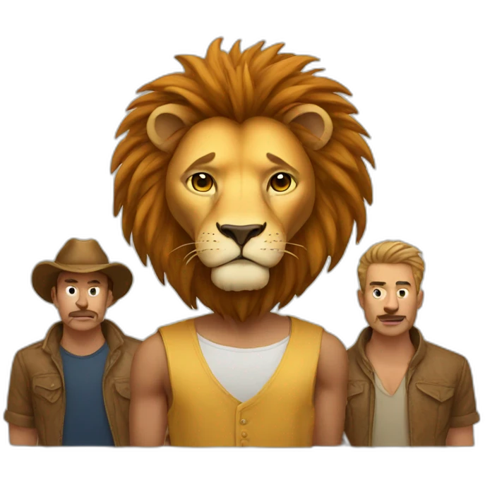 Lion with men emoji
