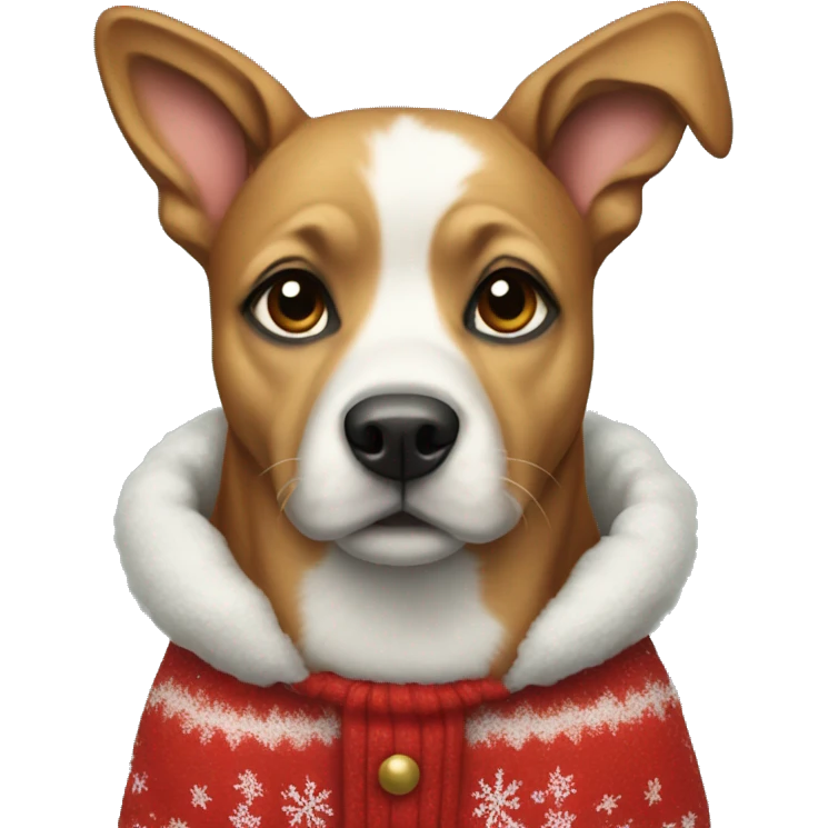 dog with christmas clothes emoji