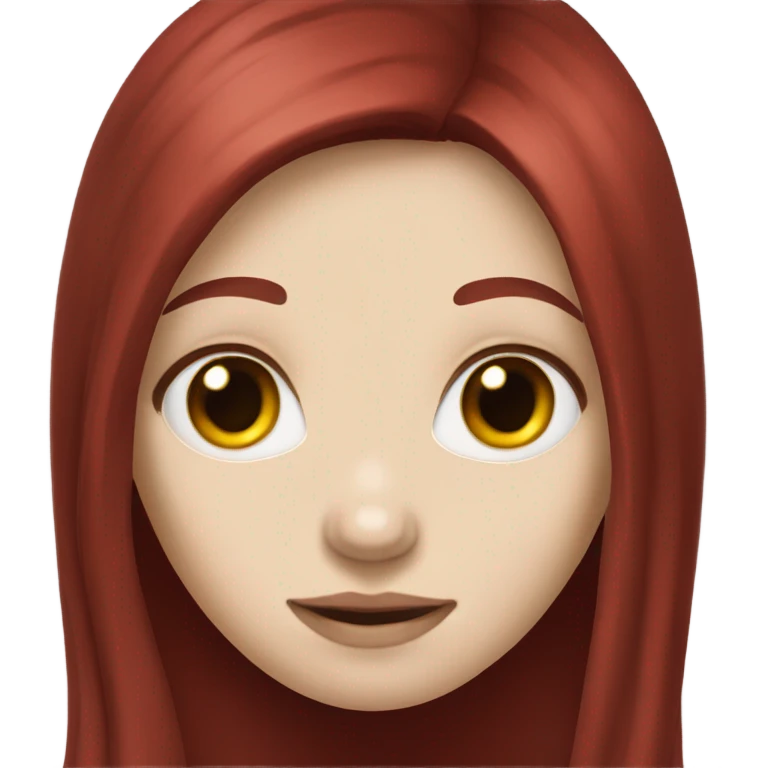 long dark red hair girl pale skin  emoji