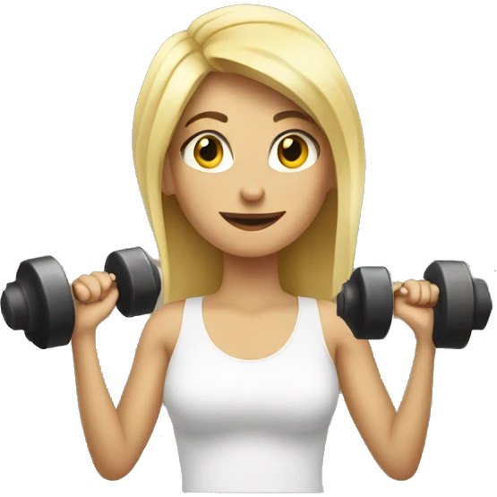 Blonde girl with dumb bells emoji