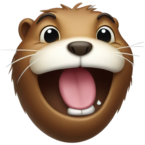 Beaver laughing to tears emoji