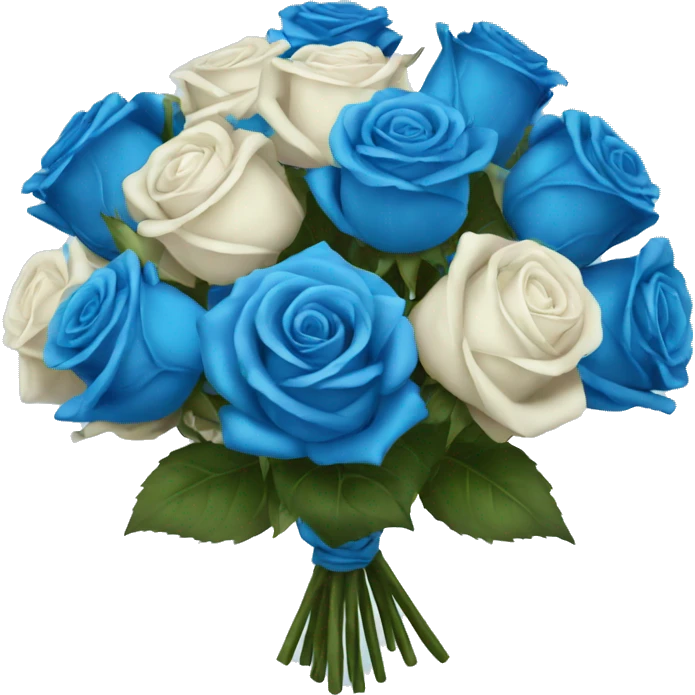 Blue roses bouquet full emoji