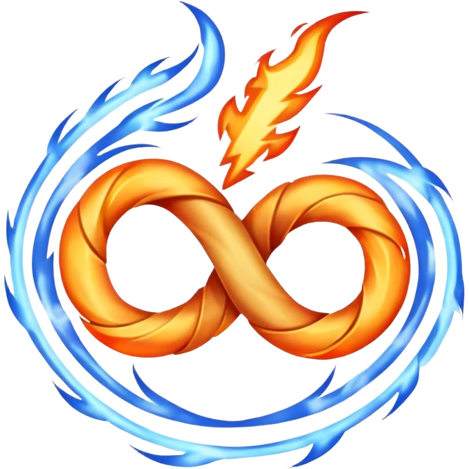  An abstract mystical fire symbol made of intertwining smoke, flame, and lightning, rune-like design, gothic realistic style, soft neutral background, emoji-style icon, clean edges. emoji