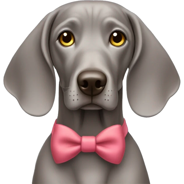 Weimaraner with bow on head emoji