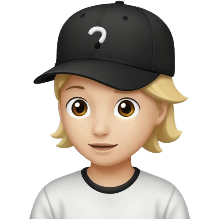 baseball hat in black emoji