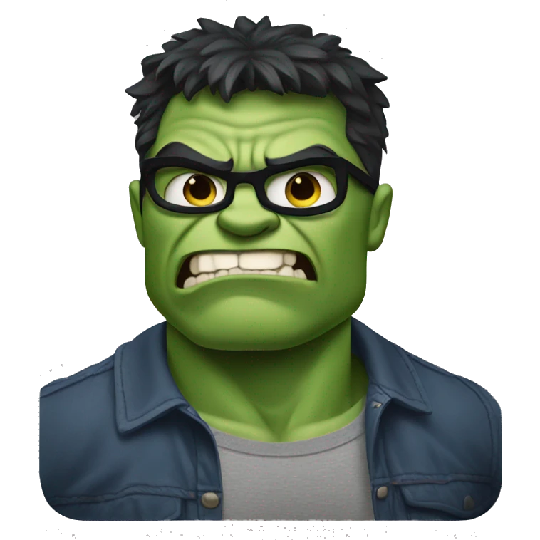 hulk with a face a aw and one hand in pocket emoji