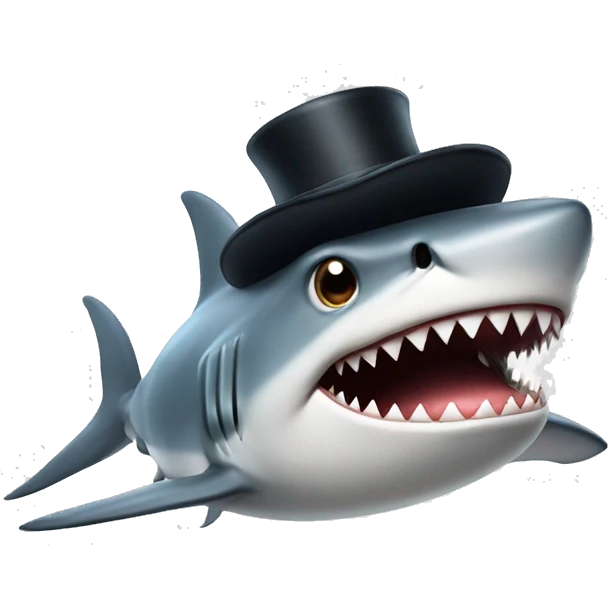 shark with tophat". emoji