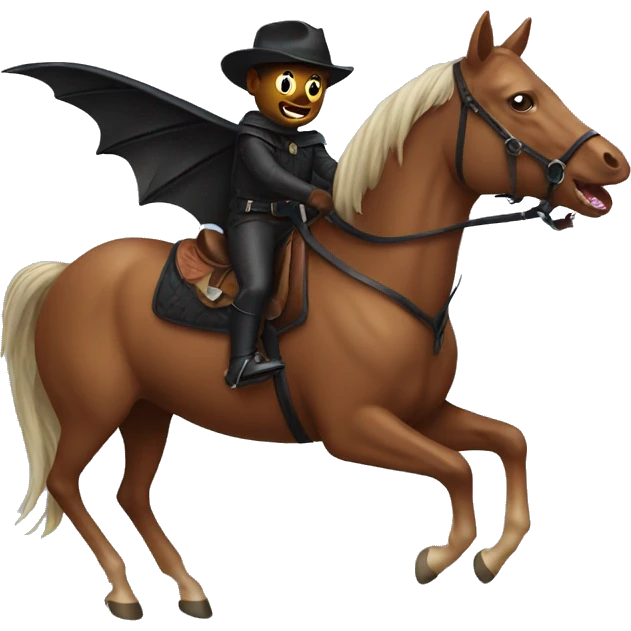Bat riding a horse emoji