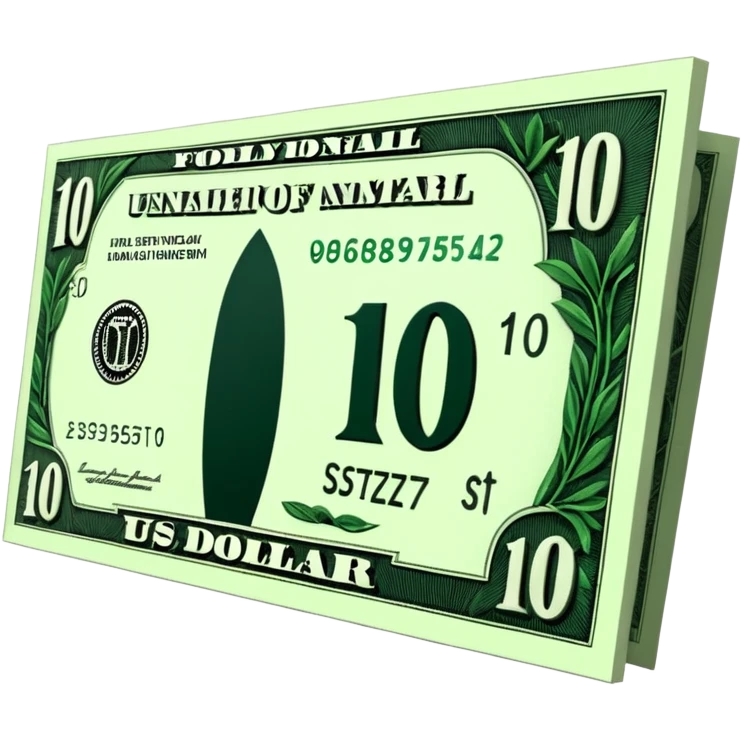 3D realistic US 100 dollar bill sticker, slight perspective, centered, clean cutout, transparent background, no text, no watermark emoji