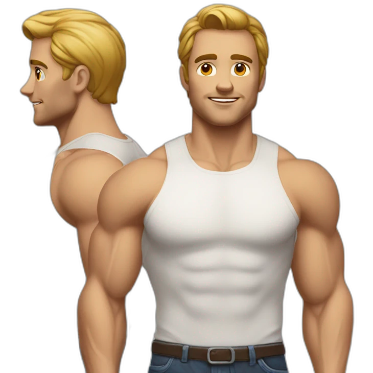 1.8 slight muscle lines, sunny handsome guy, straight man emoji