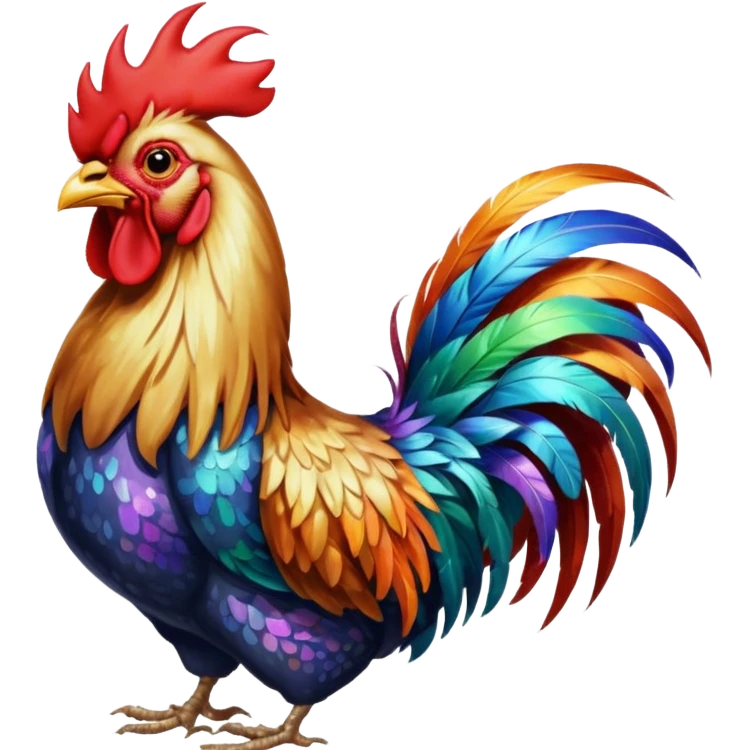 High resolution of A rooster emoji
