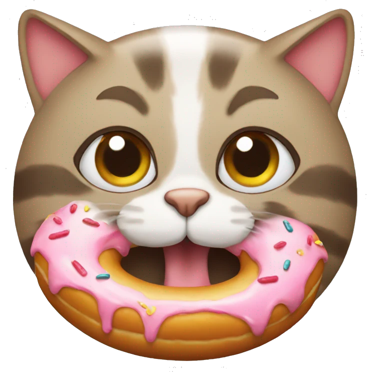 cat eating donut emoji