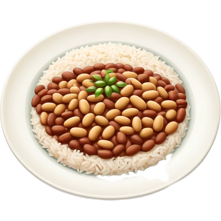 Plate of beans with rice  emoji