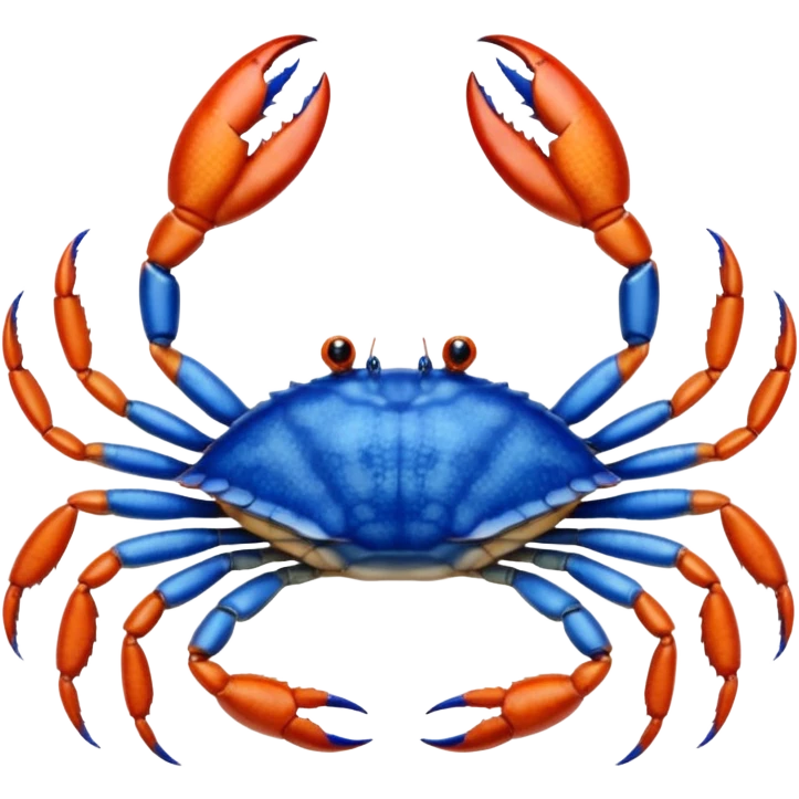A blue crab with eight legs and two pincers emoji