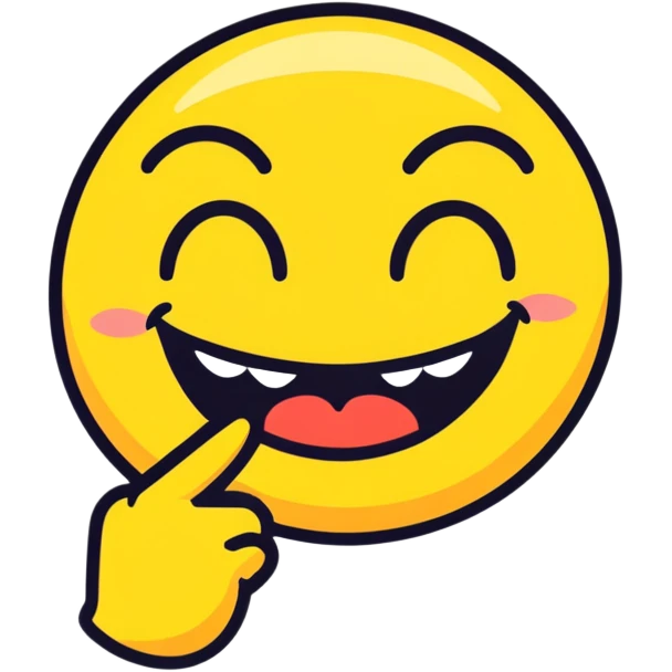emoji bitting fingernail and smiling  emoji