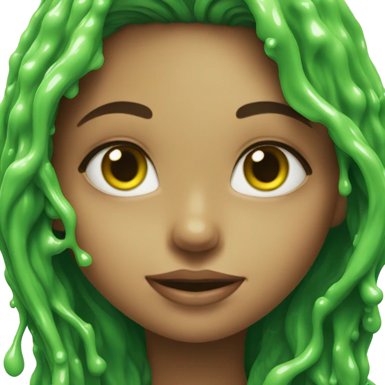 Girl covered in green slime emoji
