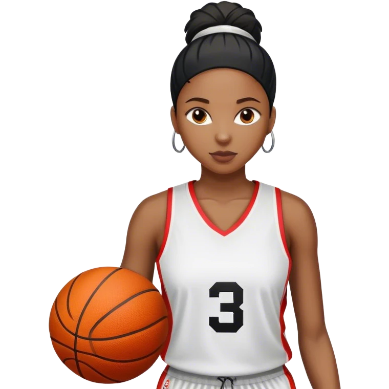 Black Female basketball player plain jersey #3 emoji