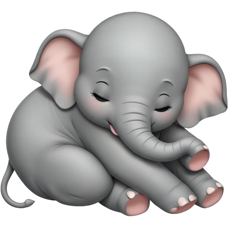 meme-worthy-cute-sleeping-baby-elephant-portrait-emoji,-head-resting-peacefully-with-a-contented-smile,-showcasing-a-delightfully-tiny-build-and-a-luxuriously-soft-gray-hide,-eyes-shut-in-a-serene,-restful-nap,-simplified emoji