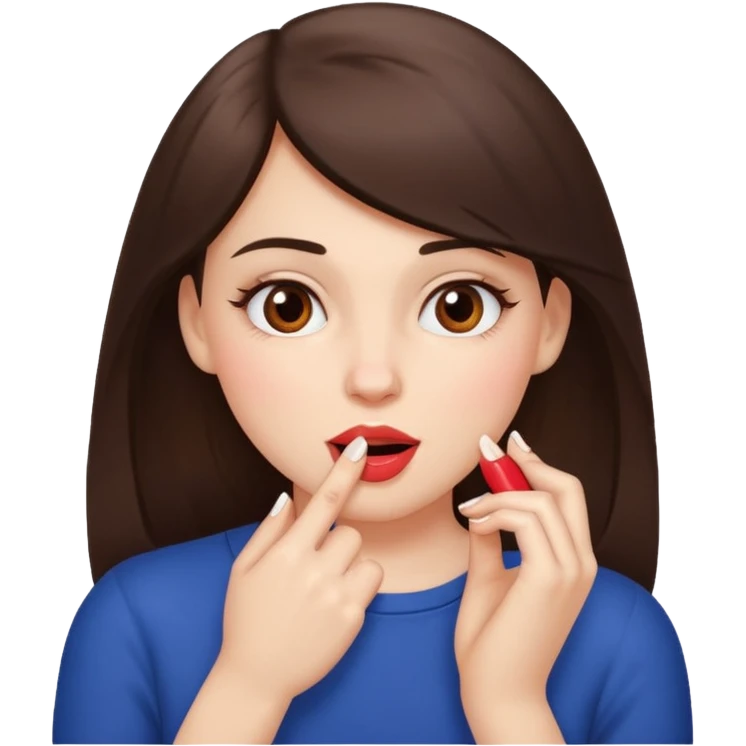 Une fille brune et blanche qui se mord un ongle comme si elle draguait qqn emoji
