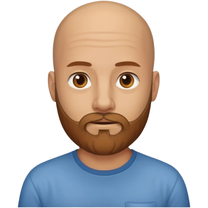 brownlong beard bald man with shirt emoji