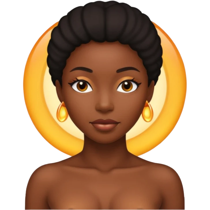 Fully visible naked black woman emoji