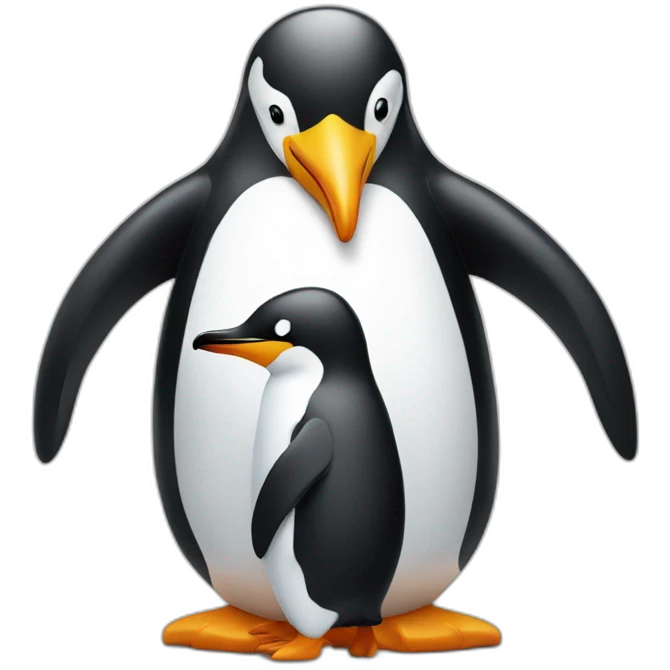 Penguin hugging monopoly token emoji
