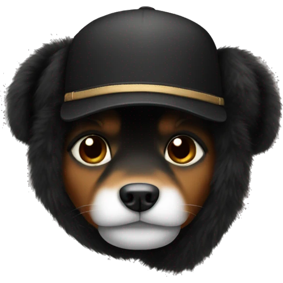black Fur aviador hat emoji
